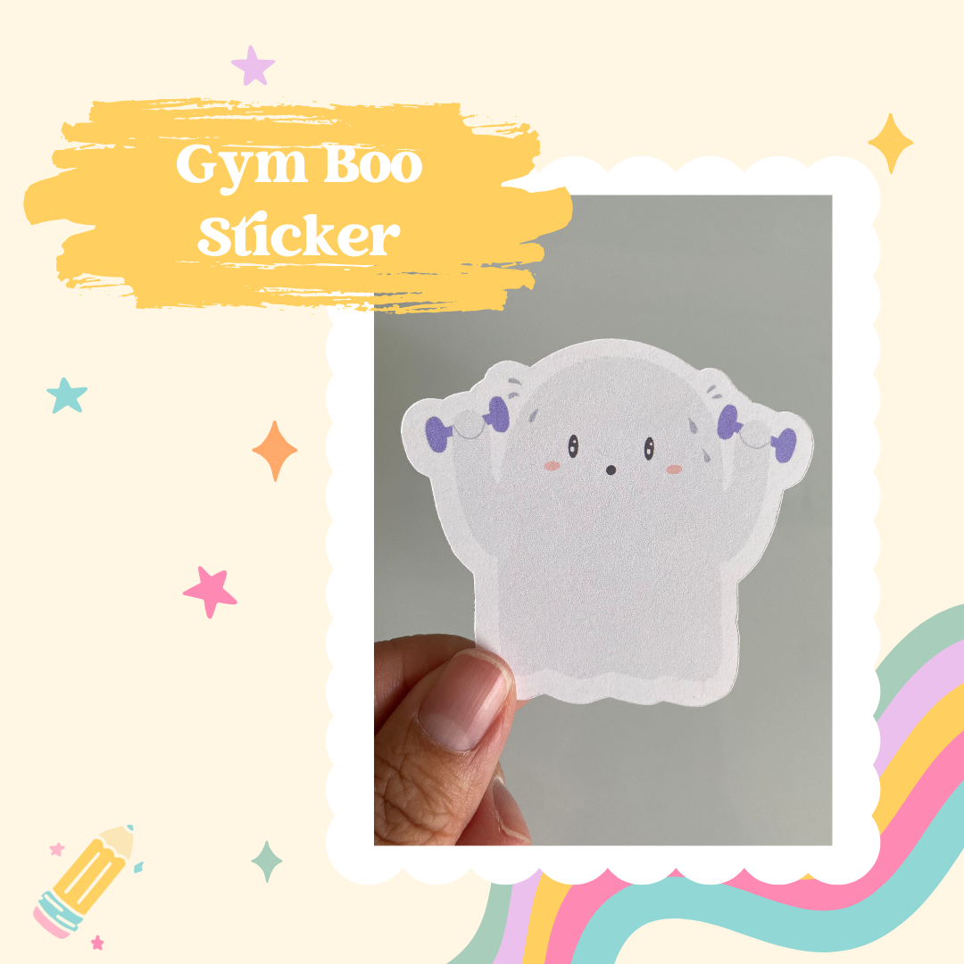 Gym Ghostie Sticker