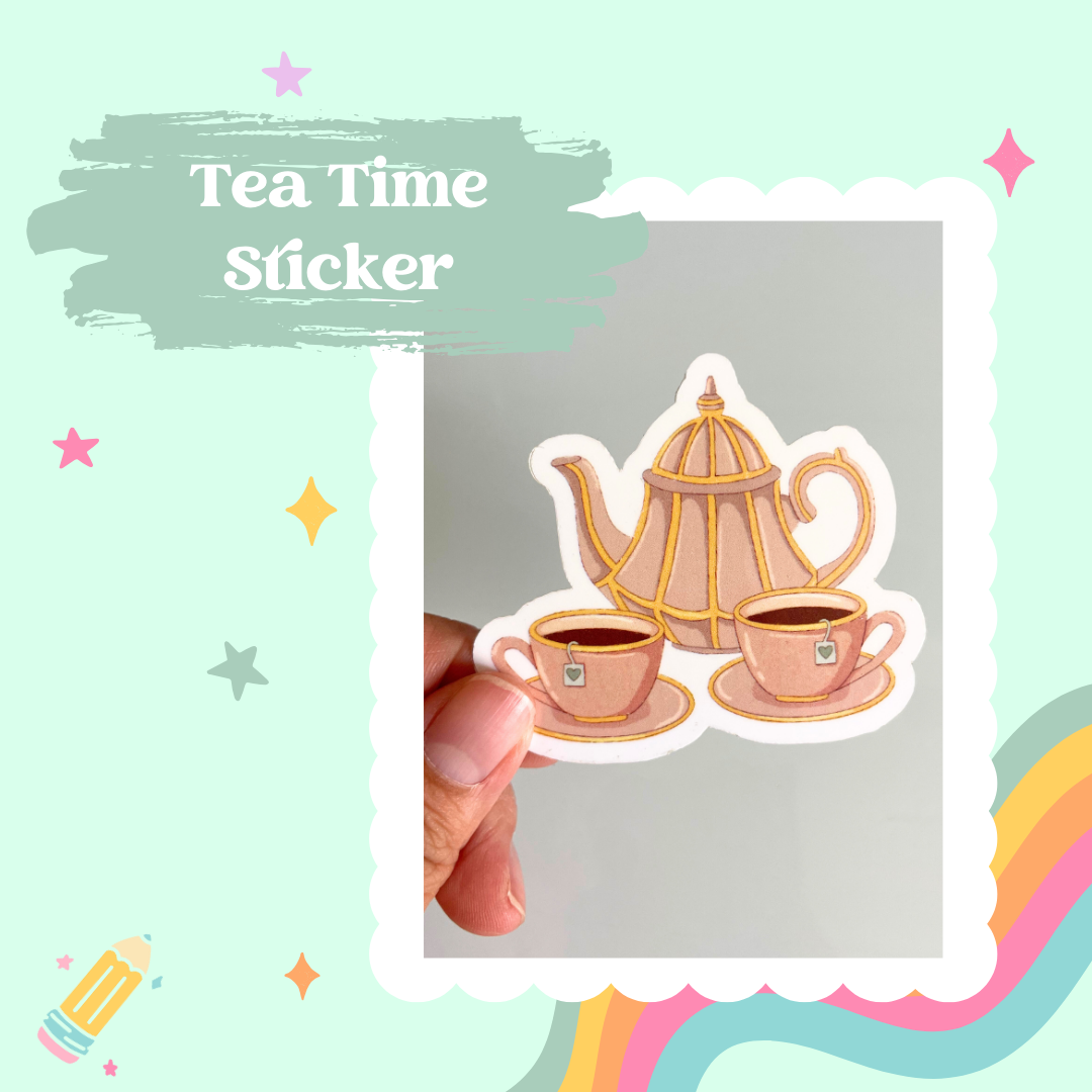 Teapot and Teacups Sticker