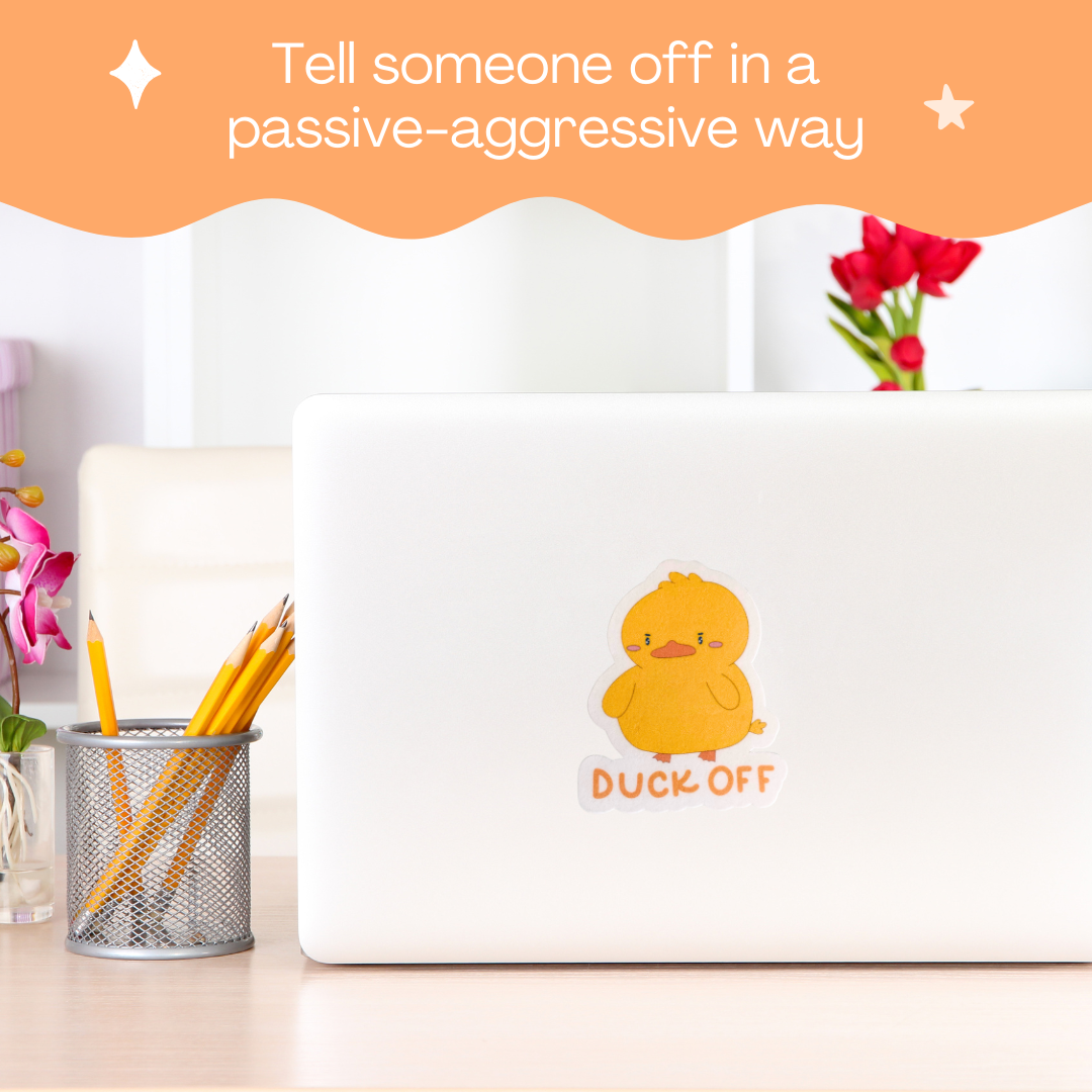 Duck Off Sticker