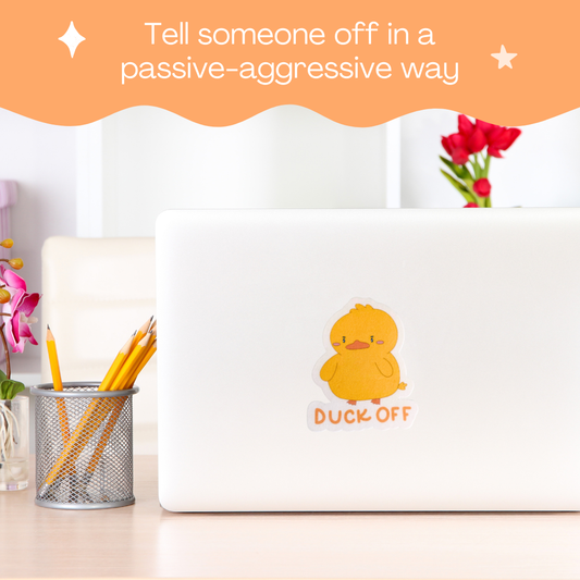 Duck Off Sticker