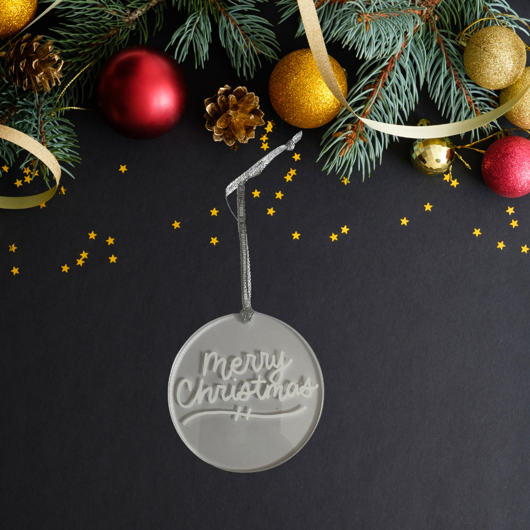Merry Christmas Handlettered Ornament