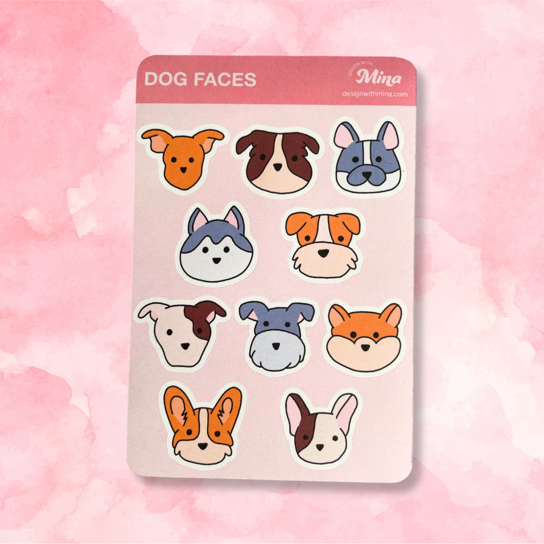 Dog Faces Sticker Sheet