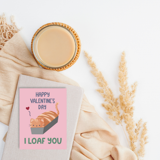 Cat Loaf Valentine's Day Card