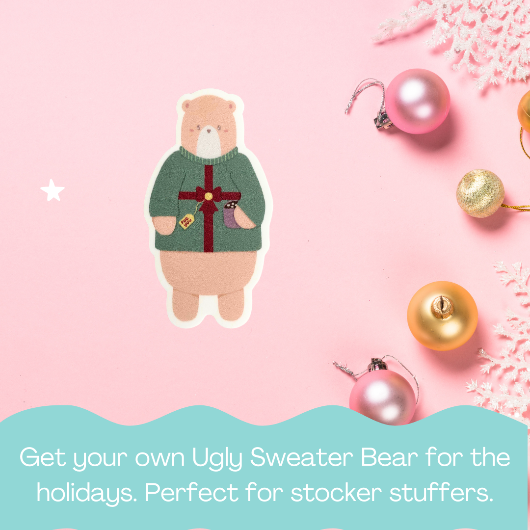 Ugly Sweater Bear Sticker
