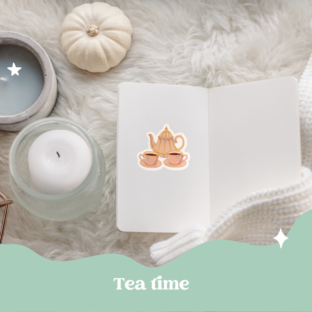 Teapot and Teacups Sticker