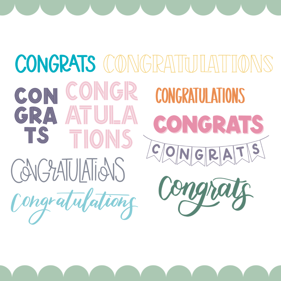 Congrats Procreate Stamp Brushes