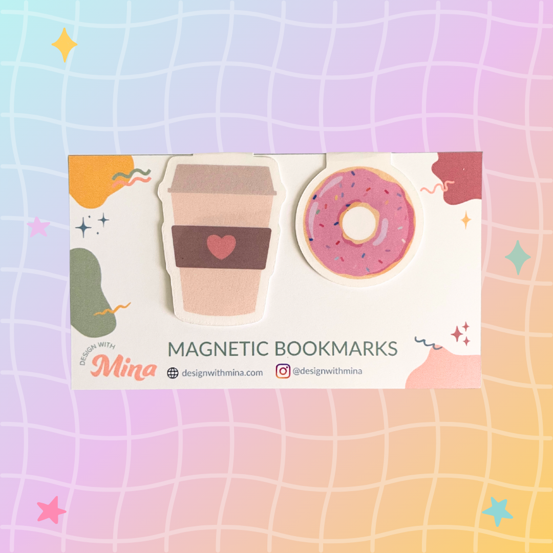 Coffee and Donut Magnetic Bookmarks