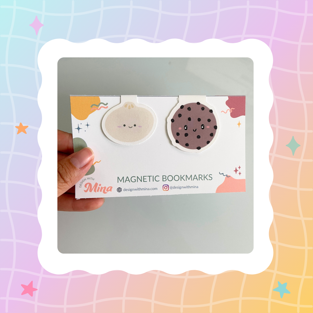 Cookie and Dumpling Magnetic Bookmarks
