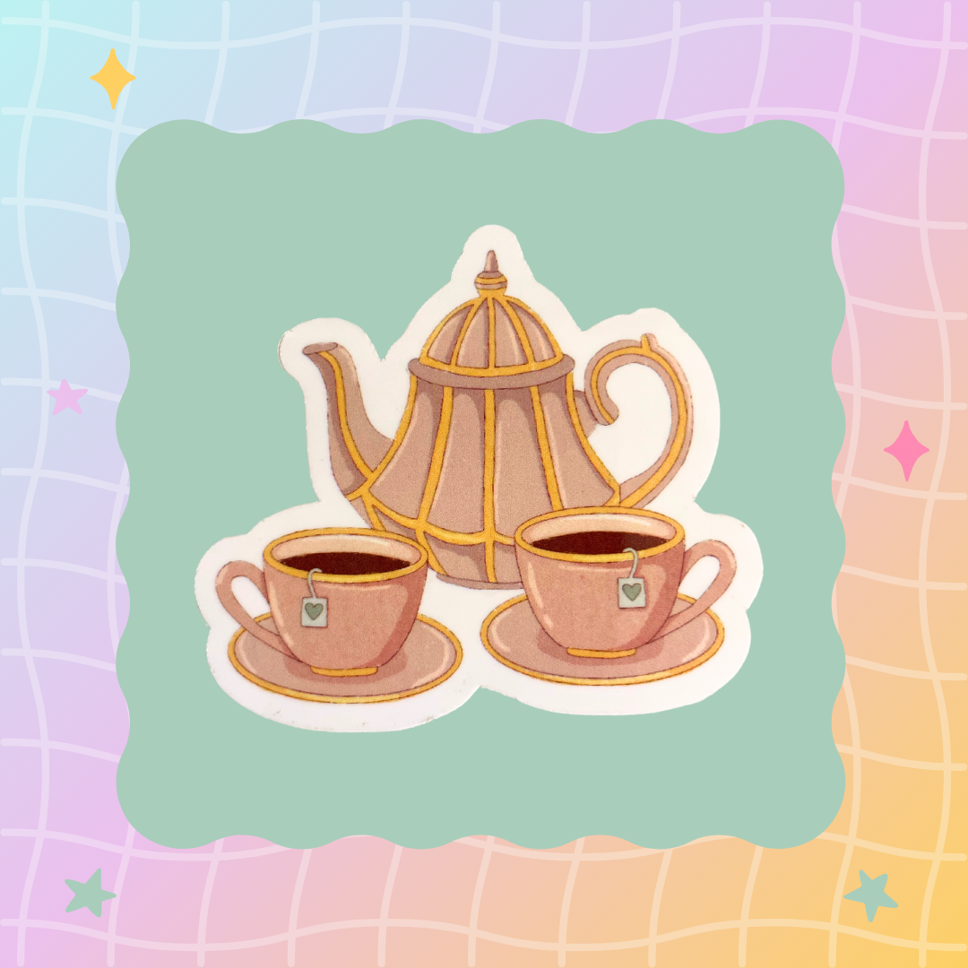 Teapot and Teacups Sticker