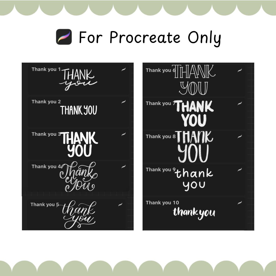 Thank You Procreate Stamps