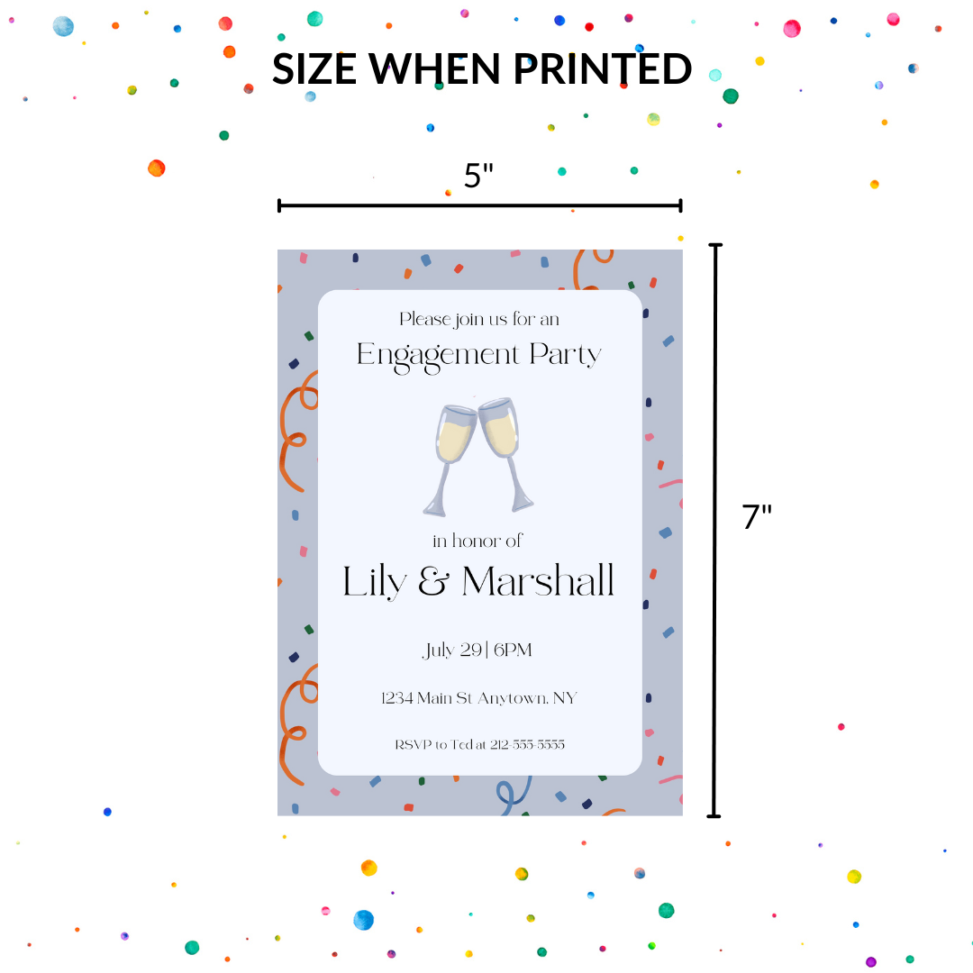 Engagement Party Invitation Template – Instant Download | Editable Canva Design