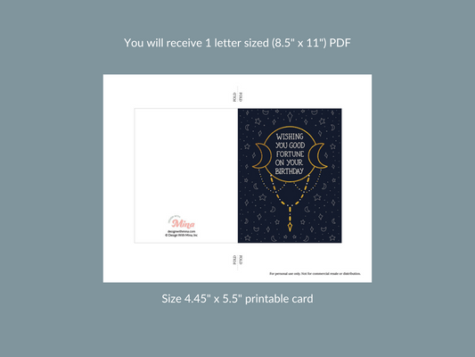 Mystical Birthday Printable Greeting Card