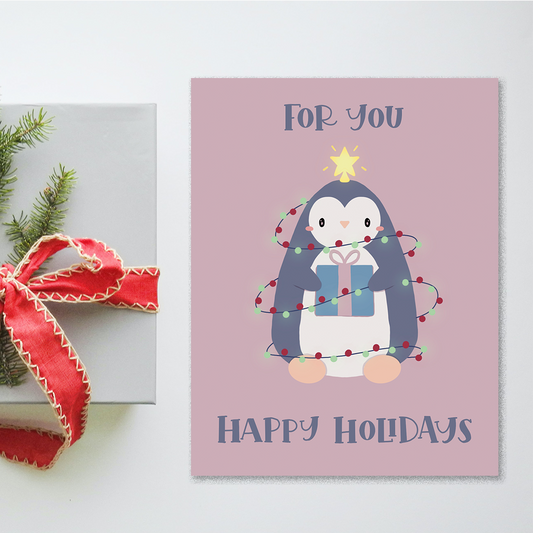 Xmas Penguin Greeting Card