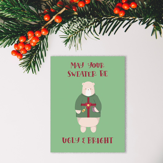Ugly Sweater Bear Greeting Card