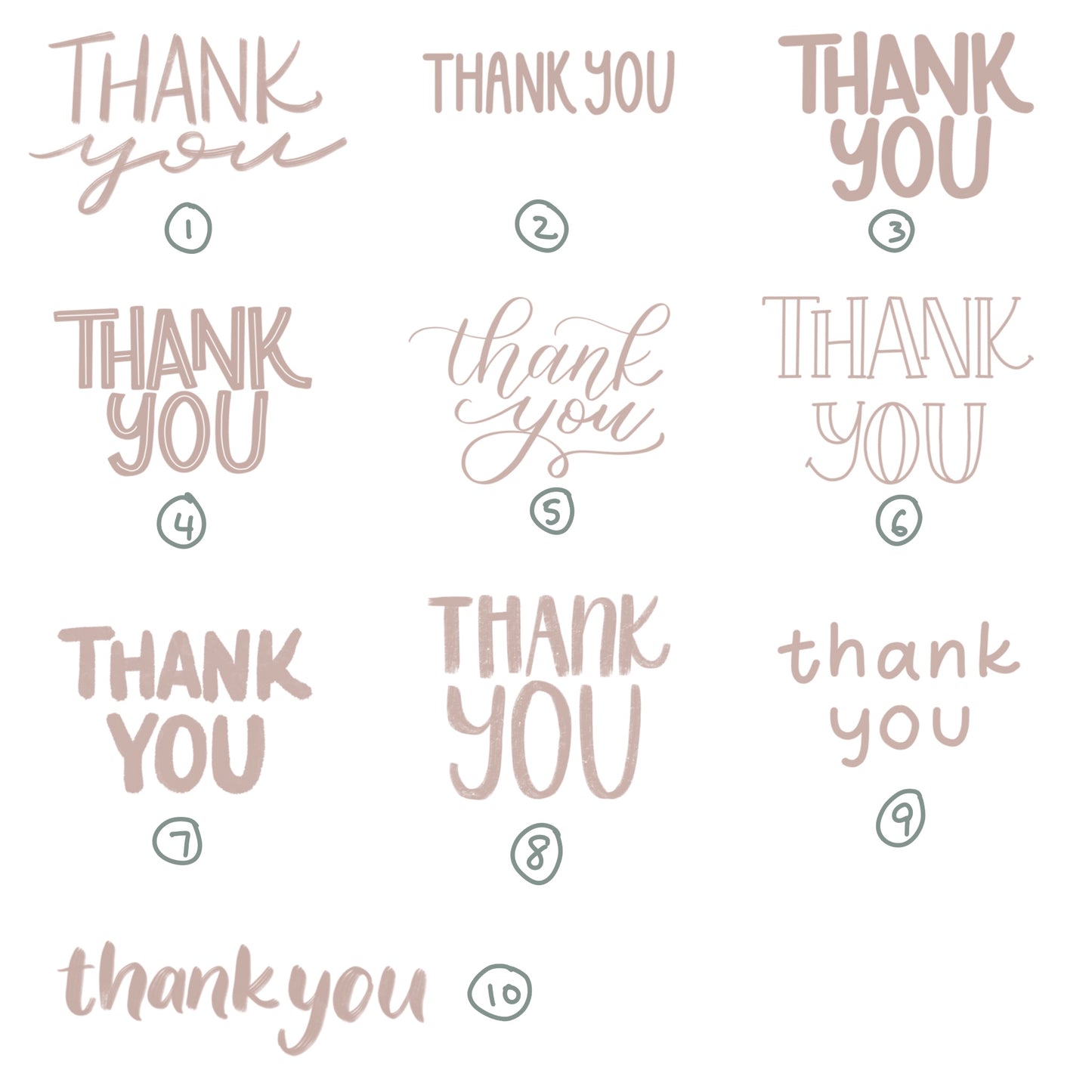 Thank You Procreate Stamps