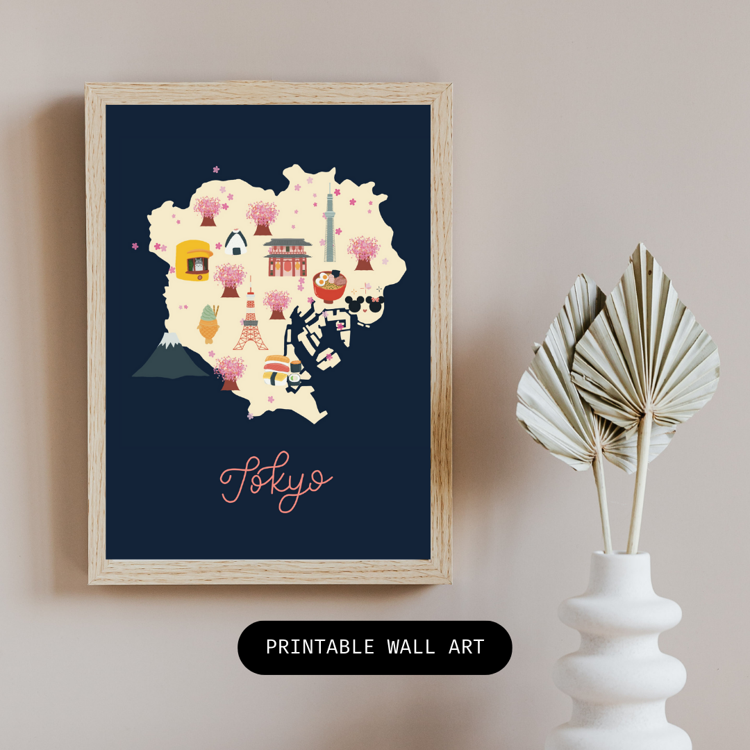Printable Tokyo Digital Art - Tokyo Map