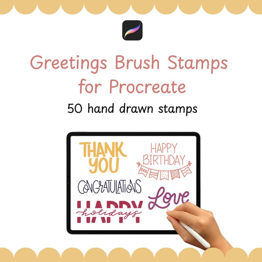 Greetings Procreate Brush Stamps