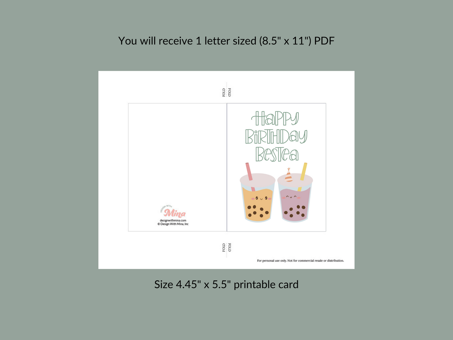 Birthday Bes-tea Printable Greeting Card