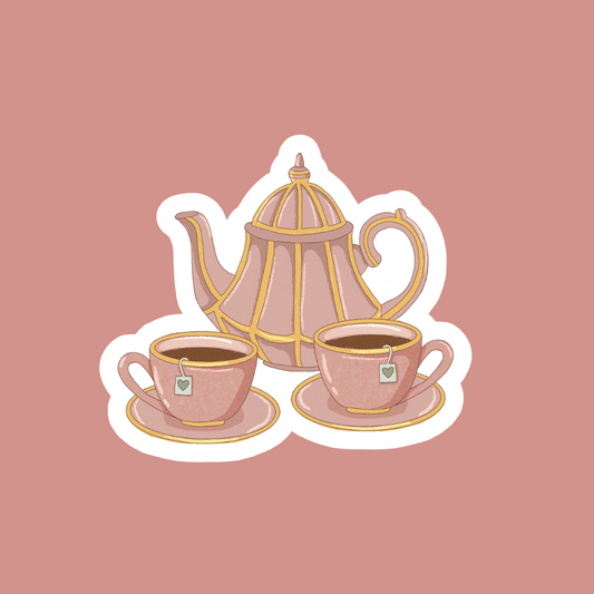 Teapot and Teacups Sticker