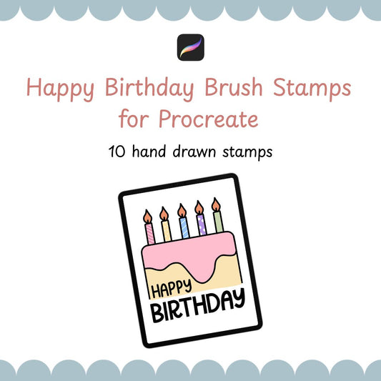 Happy Birthday Procreate Stamps
