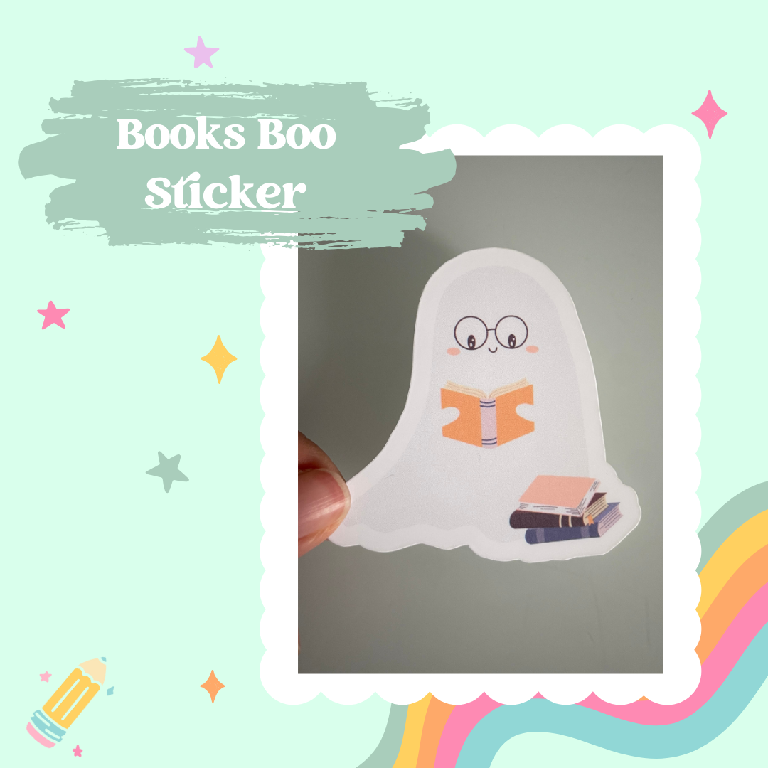 Reading Ghostie Sticker