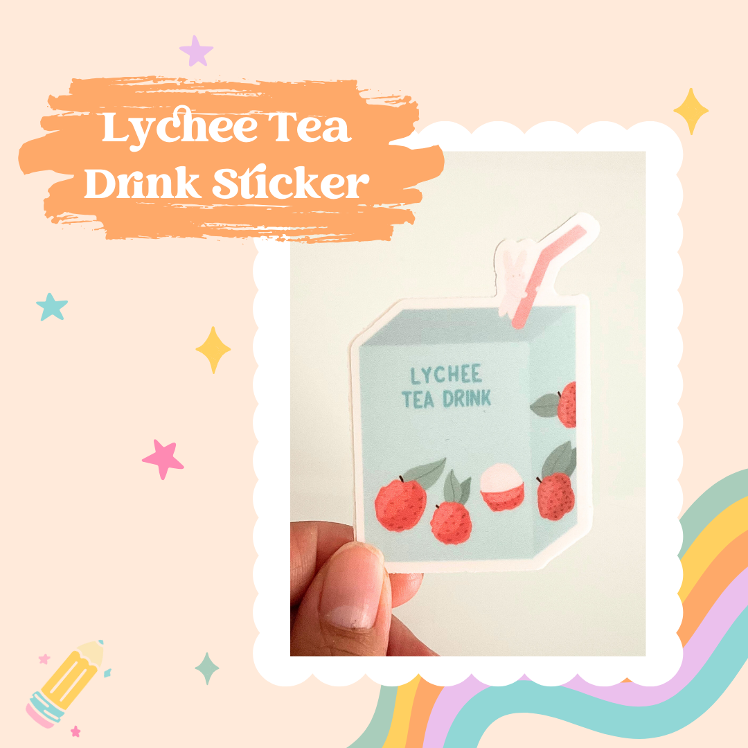 Lychee Tea Drink Sticker