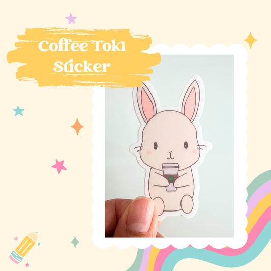 Coffee Toki Bunny Sticker