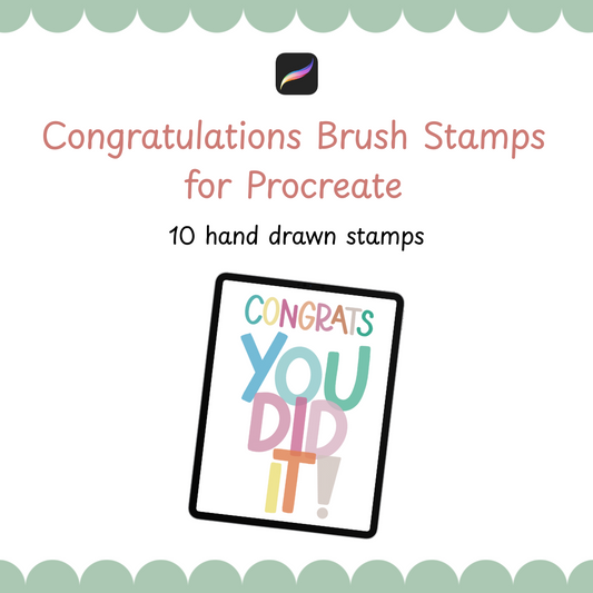 Congrats Procreate Stamp Brushes
