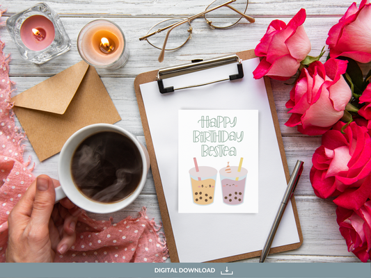 Birthday Bes-tea Printable Greeting Card