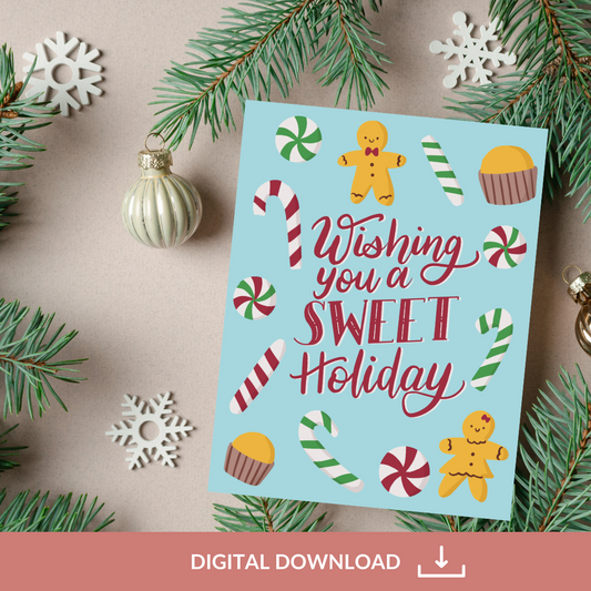 Sweet Holiday Printable Greeting Card
