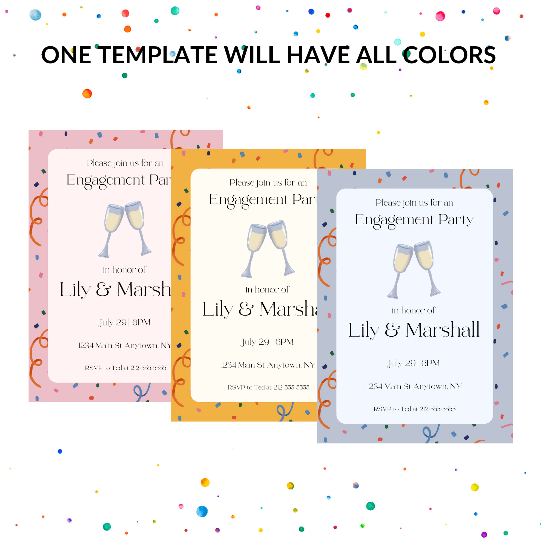 Engagement Party Invitation Template – Instant Download | Editable Canva Design