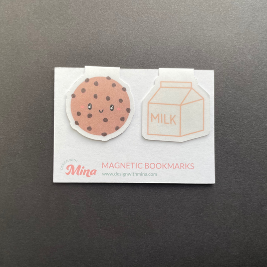 Cookie and Milk Magnetic Bookmarks