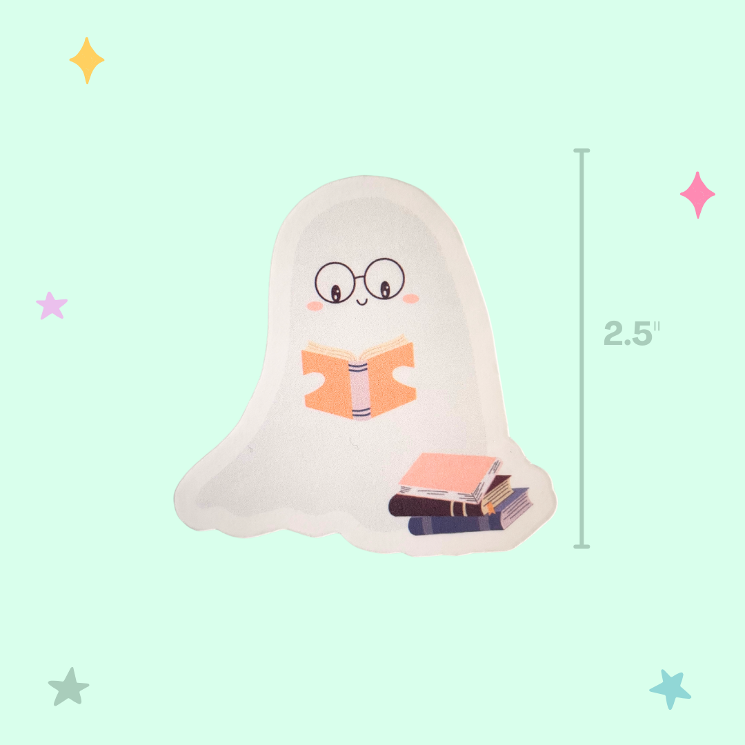 Reading Ghostie Sticker