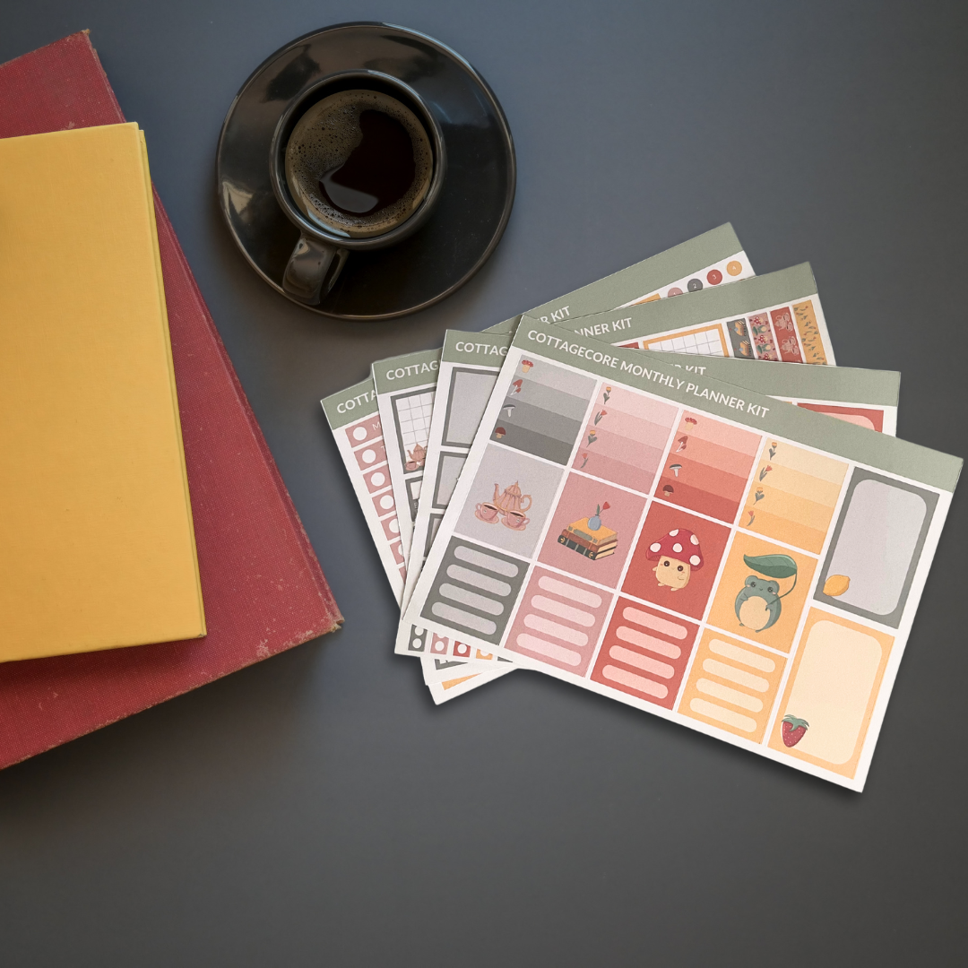 Cottagecore Monthly Planner Sticker Kit