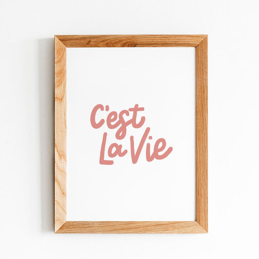 Printable Boho Digital Art - Ces't la vie lettering