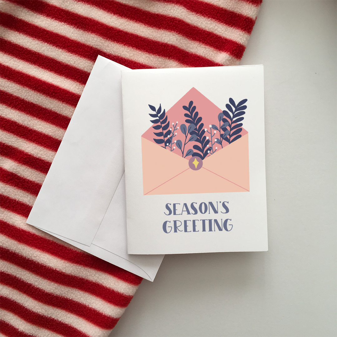 Floral Envelope Season's Greeting Card