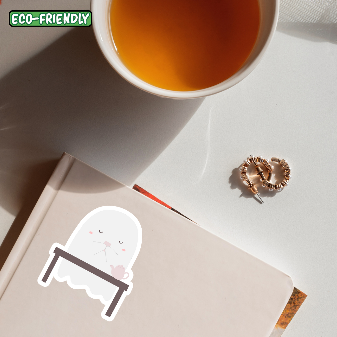 Tea Ghostie Sticker - Eco-Friendly