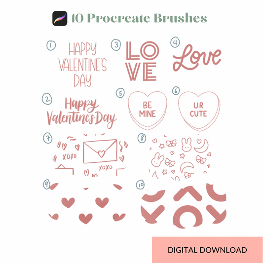 Valentine's Day Procreate Brushset